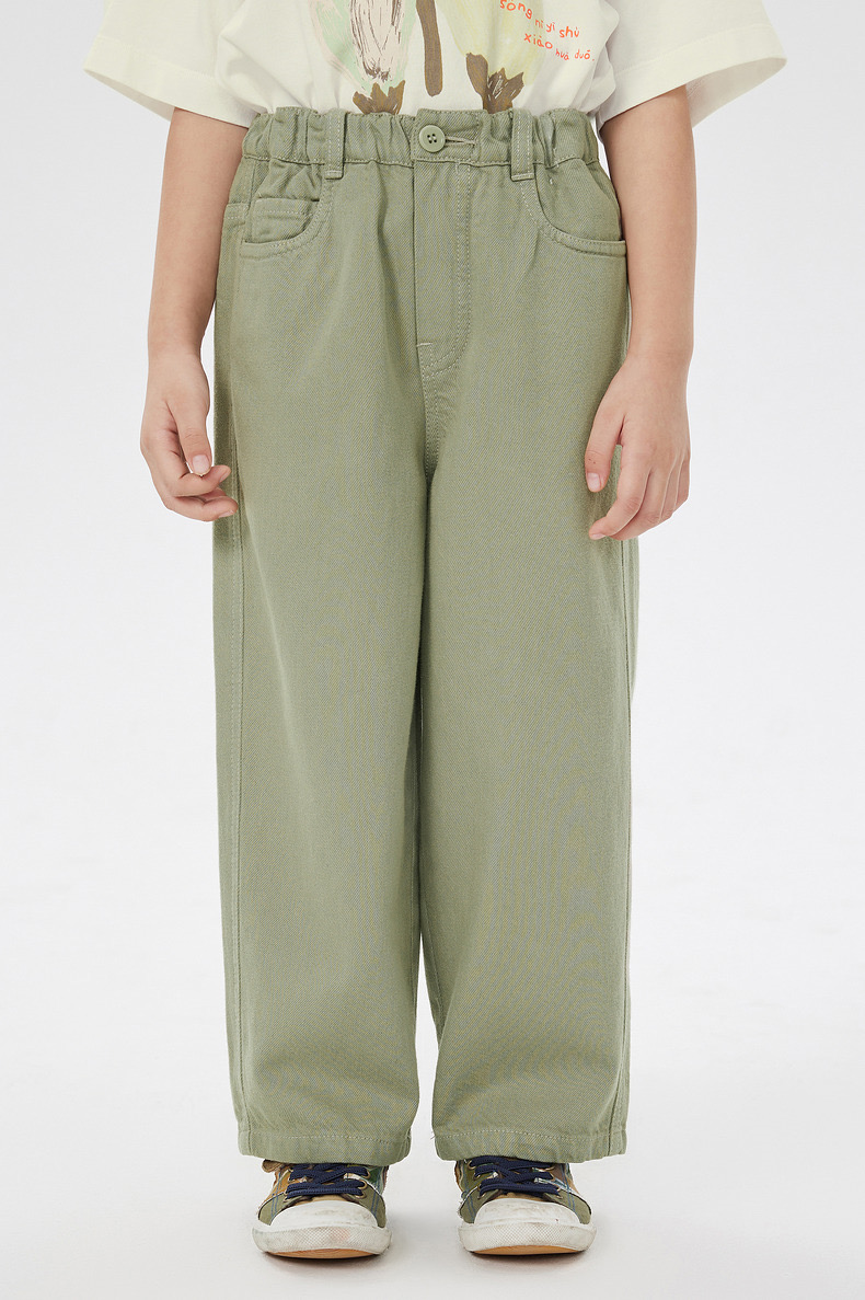 jnby  23年春款  真丝直筒牛仔长裤  1N3E13800