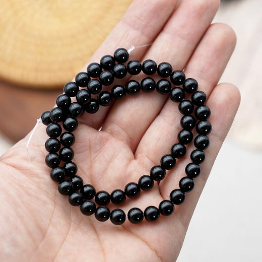 黑玛瑙珠子珠料半成品意卡米诺手串念珠单颗散珠 商品图5