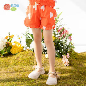 贝贝怡女童短裤公主风潮流透气舒适松紧腰短裤新款女宝甜美风裤子
