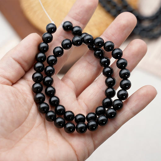 黑玛瑙珠子珠料半成品意卡米诺手串念珠单颗散珠 商品图3