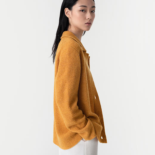 322工房新意短毛绒圈圈纱羊毛外套2023春夏polo领休闲针织衫B007 商品图2