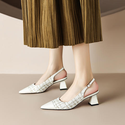 优雅百搭，小香浅口后空单鞋ZF3384 商品图6