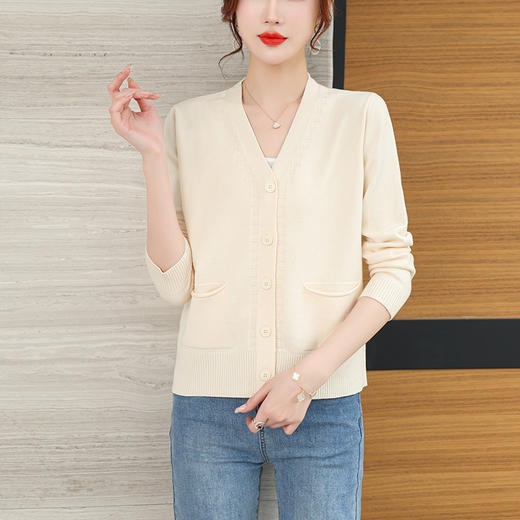 早春开衫针织外套女薄款春装，新款小个子配裙子V领毛衣披肩CC-3161 商品图7