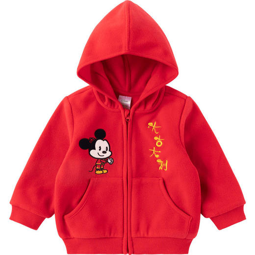 迪士尼童装  儿童外套秋装新款婴儿洋气宝宝衣服女童摇粒绒上衣潮213S1514 商品图3