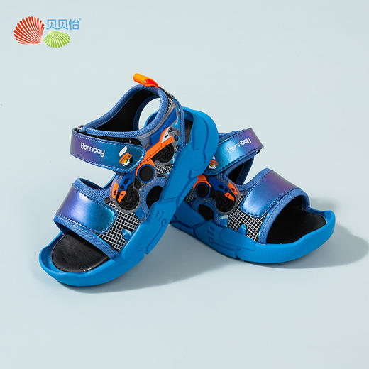 贝贝怡童鞋2022夏季男童凉鞋小童宝宝儿童凉鞋防滑魔术贴沙滩鞋潮 商品图7