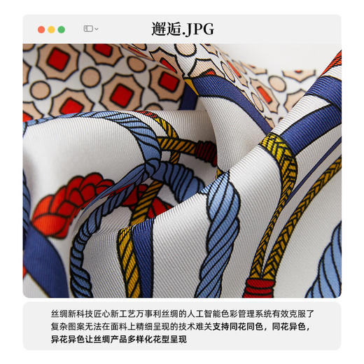 万事利“邂逅”63厘米双面印花真丝中方巾 商品图2