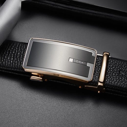 Safiya/索菲娅 头层牛皮2023新款男士腰带休闲商务自动扣男士皮带SF500018Y 商品图3