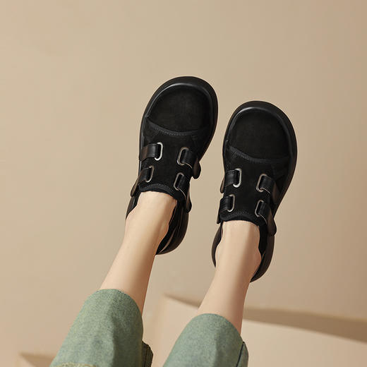 时尚百搭，头层牛巴戈+牛皮厚底单鞋MDY-C235-15 商品图9