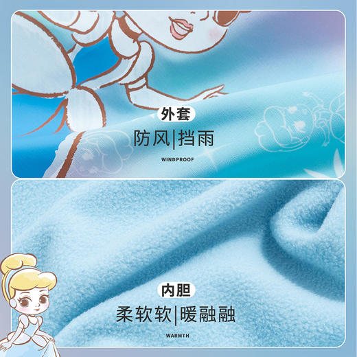 迪士尼童装女童两件套冲锋衣摇粒绒上衣春秋款中大童三穿外套223S1747 商品图7