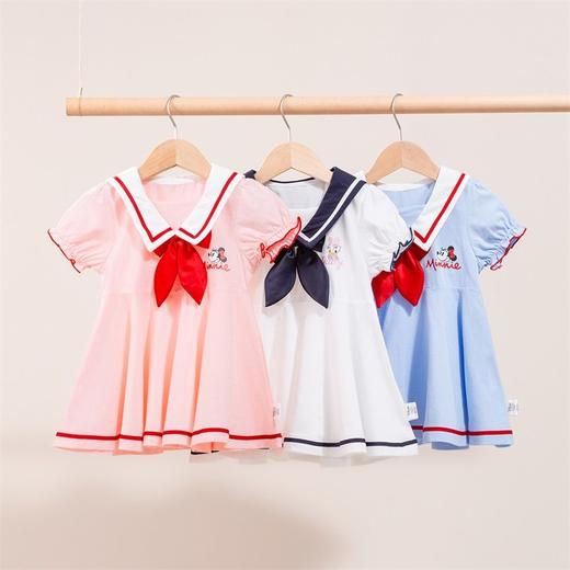 迪士尼童装 儿童连衣裙夏季新款女童学院风连衣裙蝴蝶结 商品图0