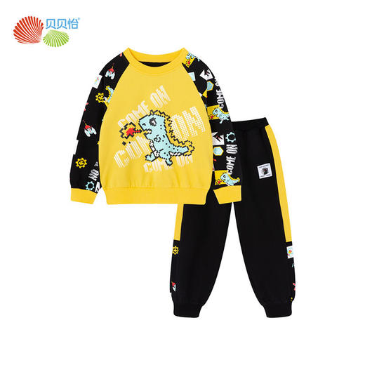 贝贝怡卫衣套装儿童高档套装男宝宝两件套圆领卫衣时尚新款 商品图5