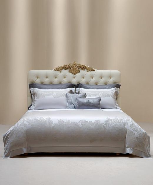 【6F】ROYALCOVER/罗卡芙100支长绒棉贡缎提花四件套 永恒之约（灰） 商品图0