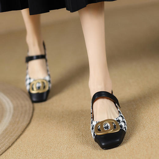 春季新款，百搭低跟花布单鞋KMQ-1050 商品图1