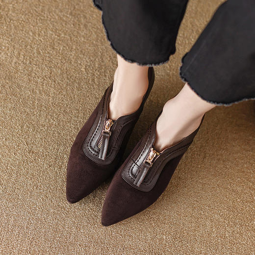 优雅百搭，尖头真皮拼接高跟鞋SF-1056 商品图5