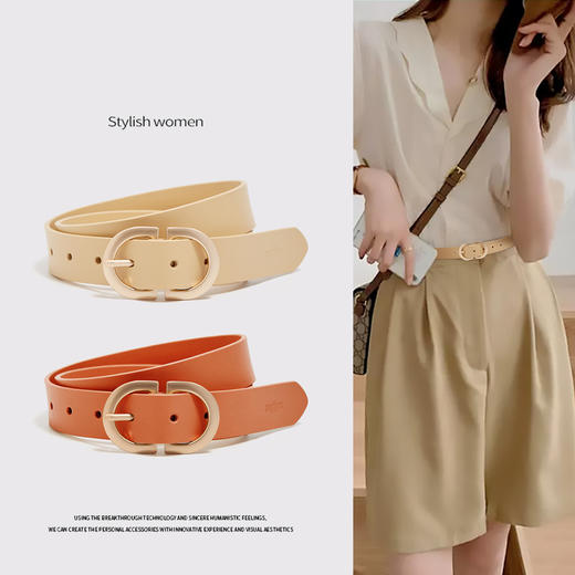 Safiya/索菲娅 时尚装饰女式百搭针扣女腰带牛仔裤腰带皮带SF505004Y 商品图0