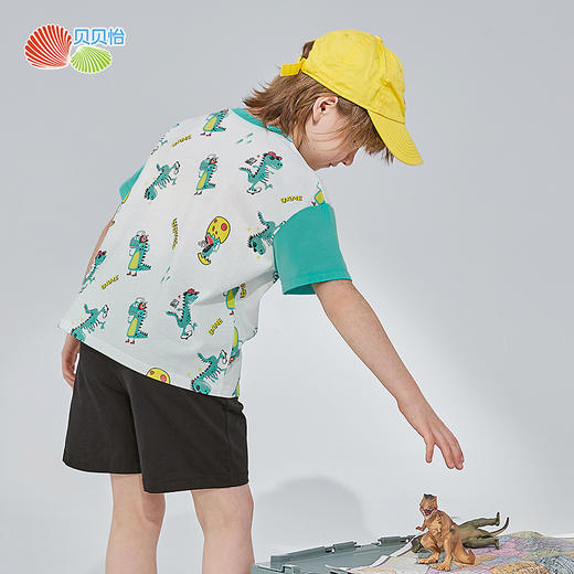 贝贝怡童装男童短袖套装夏新款小童薄款透气儿童t恤休闲短裤 商品图2