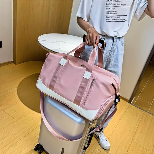 【瑜伽专用包】运动健身包女瑜伽包干湿分离撞色单肩包短途手提旅行袋印制logo 商品图1