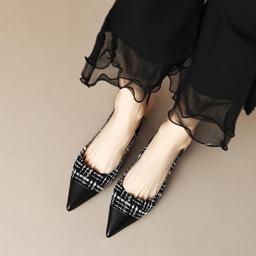 优雅百搭，小香浅口后空单鞋ZF3384 商品图5