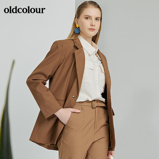 oldcolour2022春款新品中长款宽松西装外套O11048173 商品图4