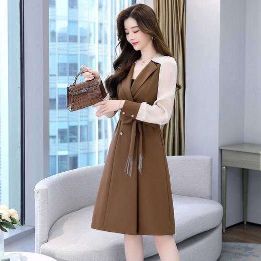 修身显瘦，春装气质拼接撞色连衣裙HR-WS22659 商品图6