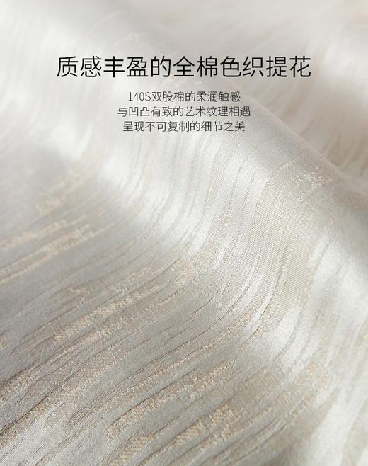 【6F】ROYALCOVER/罗卡芙140支套件长绒棉色织提花四件套 马略卡-浅香槟 商品图5