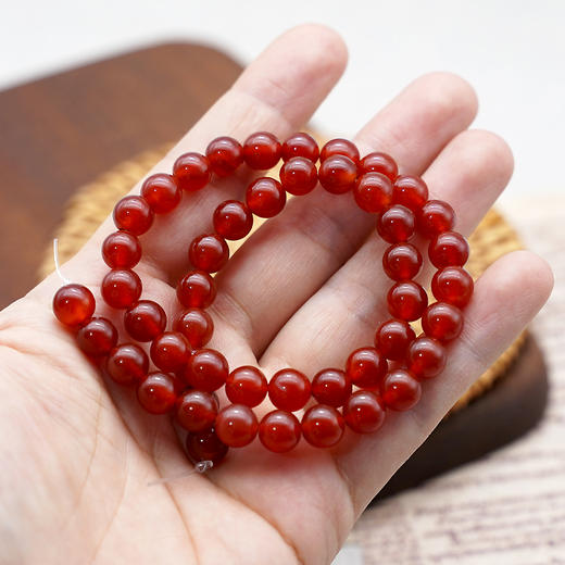 红玛瑙珠料半成品意卡米诺手串念珠单颗珠子料散珠 商品图3