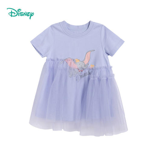 迪士尼童装 女童短袖连衣裙夏新款儿童裙子网纱公主裙假两件222Q773 商品图4