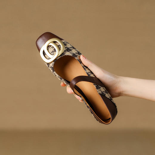 春季新款，百搭低跟花布单鞋KMQ-1050 商品图6