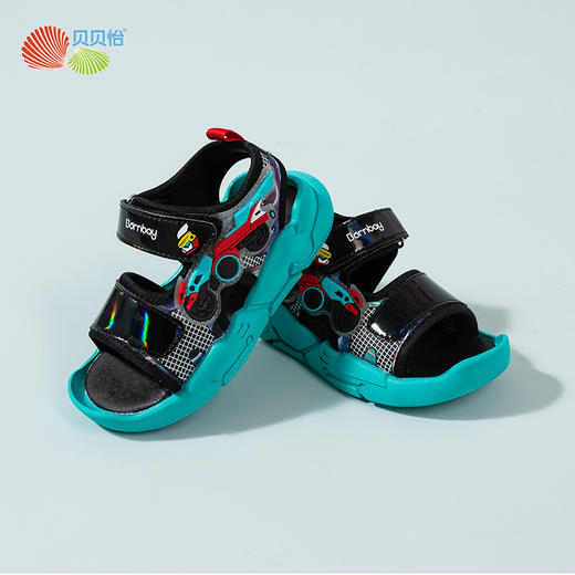贝贝怡童鞋2022夏季男童凉鞋小童宝宝儿童凉鞋防滑魔术贴沙滩鞋潮 商品图5