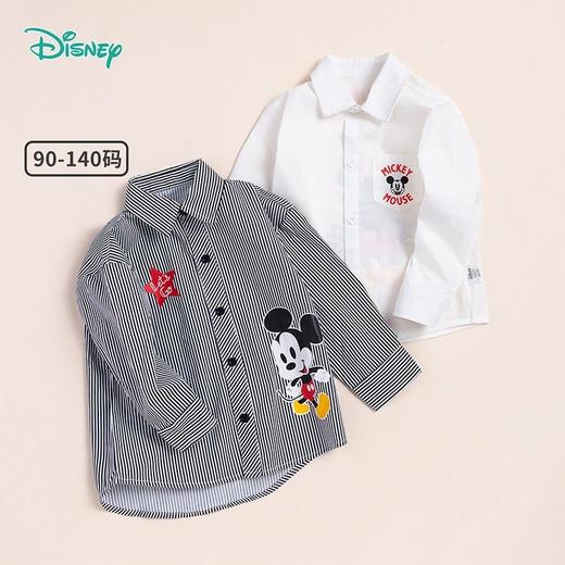 迪士尼童装 男童长袖衬衫春秋潮男孩帅气白衬衣儿童新款秋装 商品图3