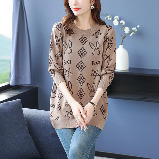 中长款毛衣，妈妈春装大码遮肚子打底衫CC-10-2586 商品图5