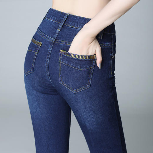 高腰牛仔裤女直筒，春季新款宽松弹力时尚中年大码显瘦大码长裤RM-001 商品图4