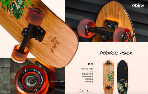 澳洲Obfive 22-23 新款陆地冲浪板 恩凯里艺术家 欢乐时光 珊瑚 雏菊 老虎 樱花  31'' 商品图4