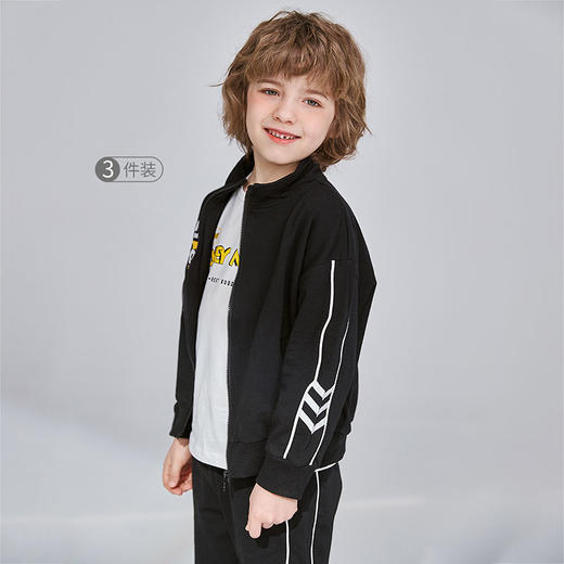 迪士尼童装男童套装三件套新款帅气男孩洋气运动装春秋儿童221T1346 商品图2