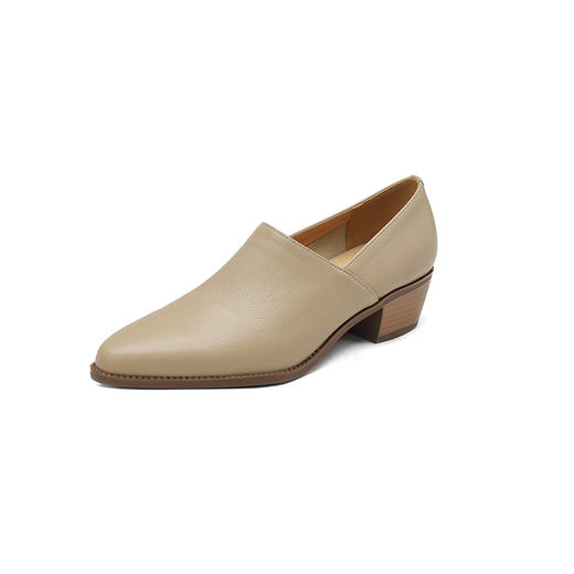 纯色优雅，新款粗跟复古尖头单鞋LD-F6269 商品图13