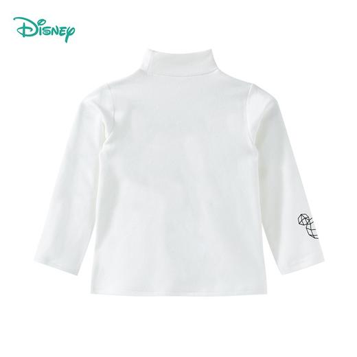 迪士尼童装儿童半高领长袖T恤男女童保暖打底衫纯色韩版卡通上衣223S1737 商品图3