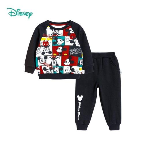 迪士尼童装男童加绒套装春秋季新款宽松休闲中小童儿童两件套潮213T1293 商品图5