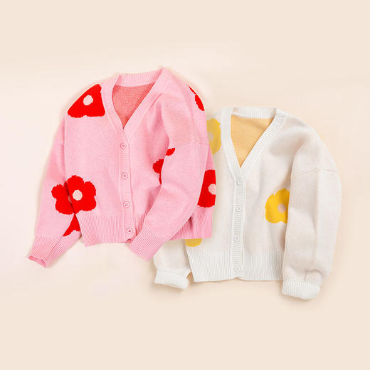 贝贝怡针织开衫宝宝外套毛衣春秋女童洋气针织开衫韩版上衣爆款221S2902 商品图5