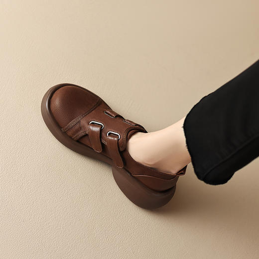 时尚百搭，头层牛巴戈+牛皮厚底单鞋MDY-C235-15 商品图4