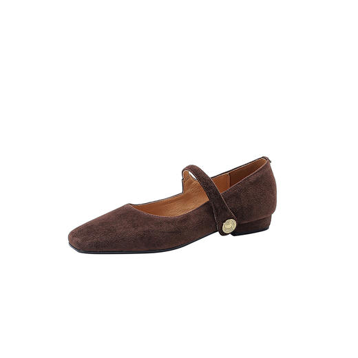 纯色优雅，低跟羊反皮猪皮里单鞋KMQ-1033-3 商品图14