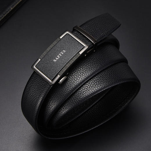 Safiya/索菲娅 头层牛皮2023新款男士自动扣皮带时尚休闲裤腰带SF506017Y 商品图2