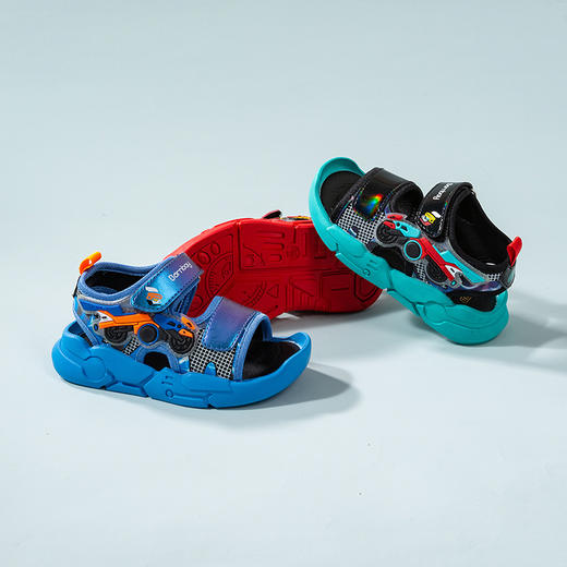 贝贝怡童鞋2022夏季男童凉鞋小童宝宝儿童凉鞋防滑魔术贴沙滩鞋潮 商品图2