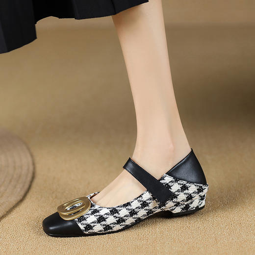 春季新款，百搭低跟花布单鞋KMQ-1050 商品图0