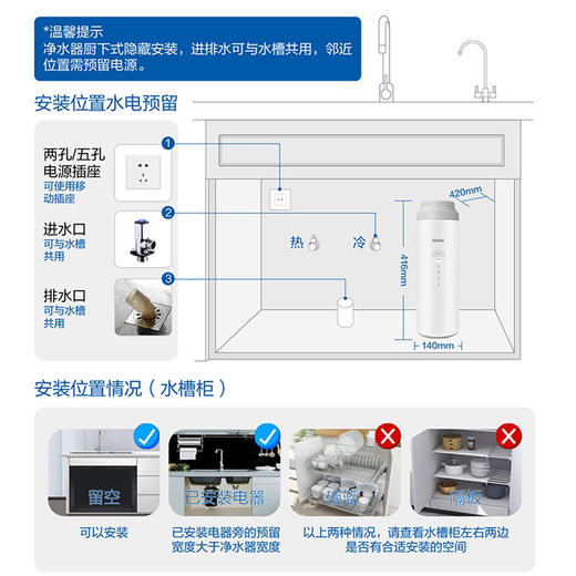 海尔（Haier）净水器 HRO6H96-3U1 商品图6
