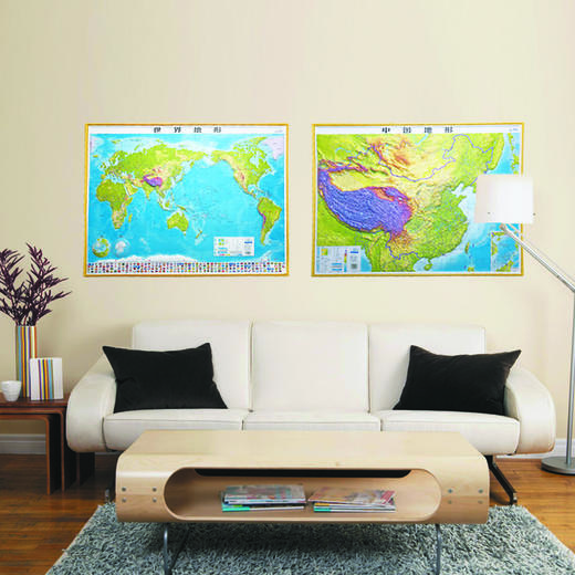 北斗 中国地形+世界地形 凹凸立体浮雕地图2册套装 全开（920*675mm） 商品图1
