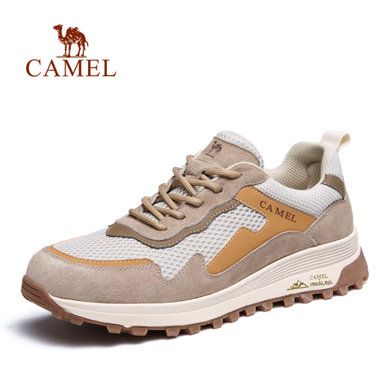 骆驼男鞋2024春季新款时尚休闲运动鞋透气网面增高工装鞋男低帮 G13S076152