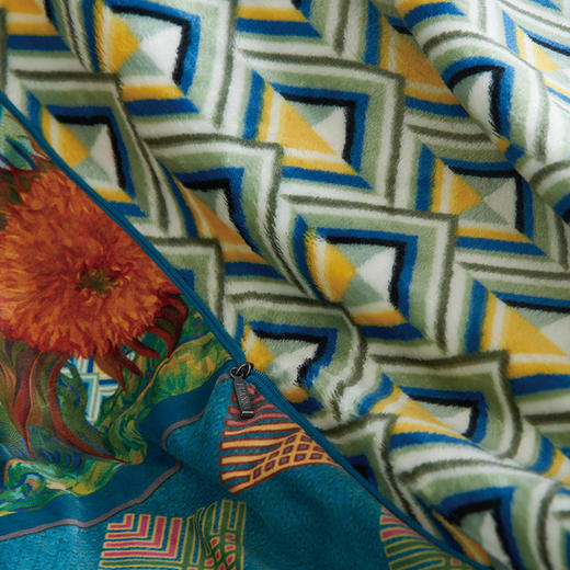 多功能方抱毯\向阳花开，150*200，绿 商品图1