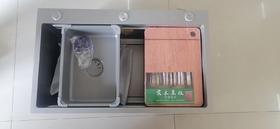 单 水槽 手工盆 网红灰双筋镱龙盆中盆 7545