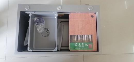 单 水槽 手工盆 网红灰双筋镱龙盆中盆 7545 商品图0