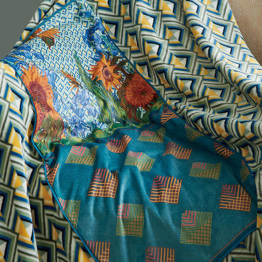 多功能方抱毯\向阳花开，150*200，绿 商品图3